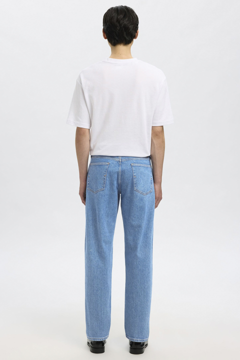 Selected Ben Kori Straight Fit Jeans Light Blue Denim