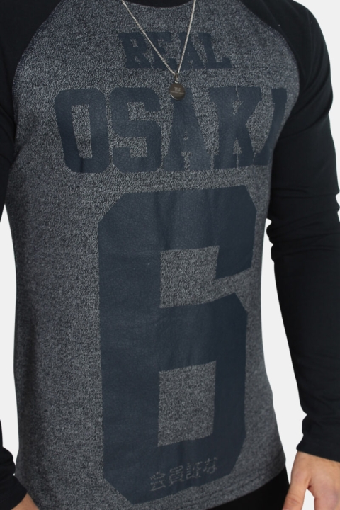 Superdry Real Osaka 6 L/S Raglan T-Hemd Navy Grit