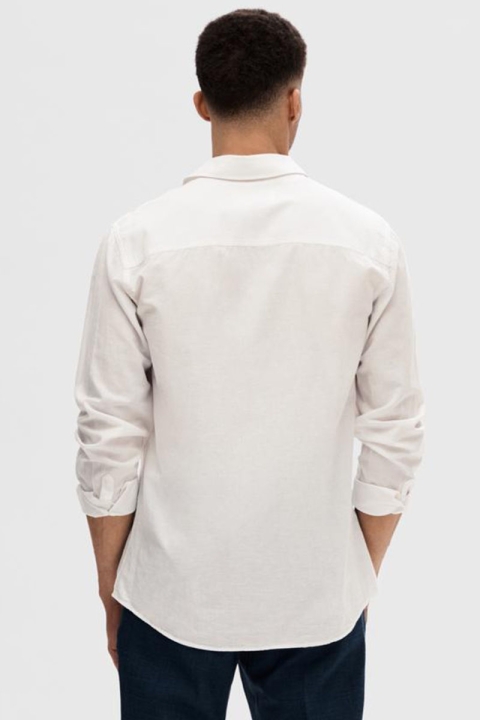Selected Slim Sun Linen Hemd LS White