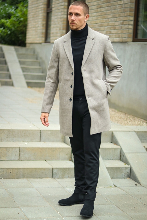 Jack & Jones Morrison Wool Coat Greige