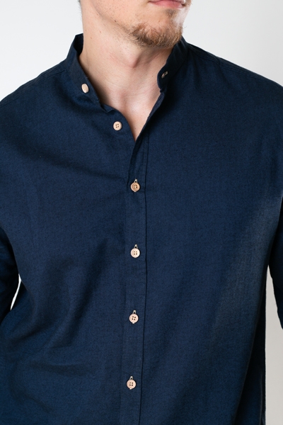 Kronstadt Dean Diego Cotton henley Hemd Navy