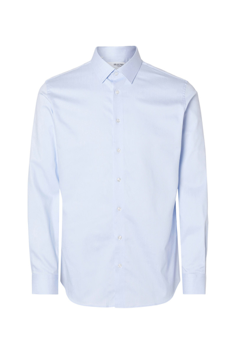 Selected Performance Stretch LS Hemd Light Blue Mixed White