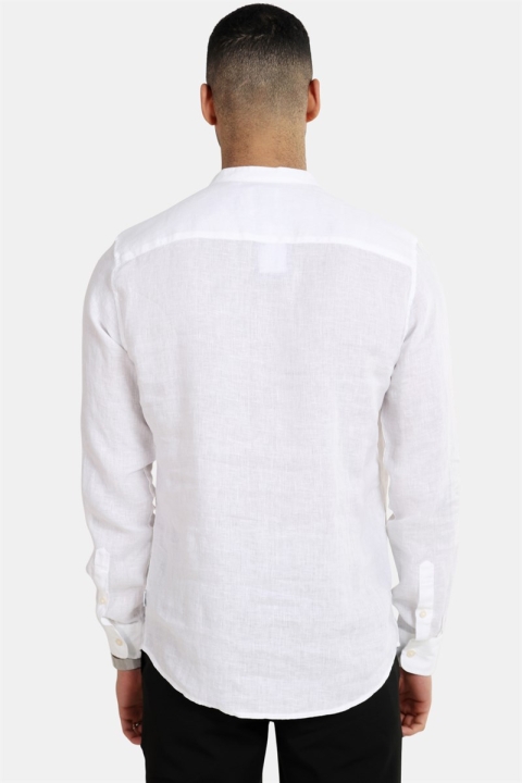 Only & Sons Luke LS Linen Mandarine Hemd White