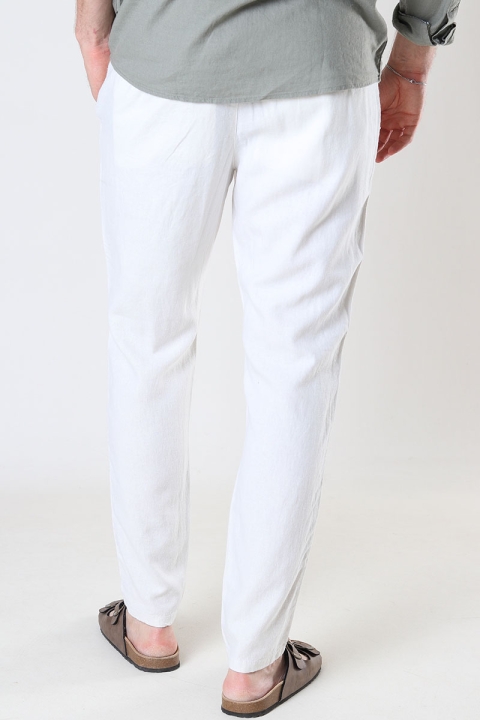 Solid TAIZ LINEN PANTS Off White