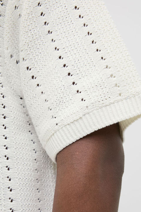 Jack & Jones Aros Knit Easter SS Crochet Polo Sea Salt