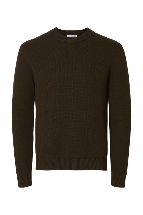 Selected Dane LS Structure Knit Crew Neck Demitasse
