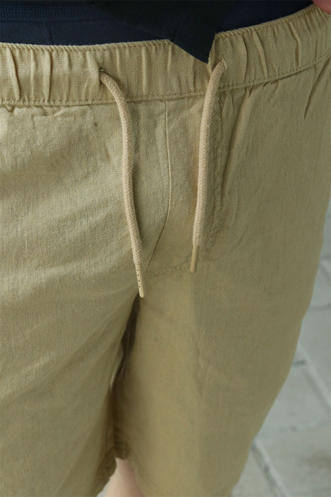 Solid Aurelius Elsticated Linen Shorts Curds & Whey