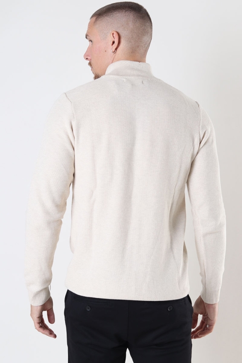 Clean Cut Copenhagen Lauritz 1/2 Zip Knit Ecru Melange