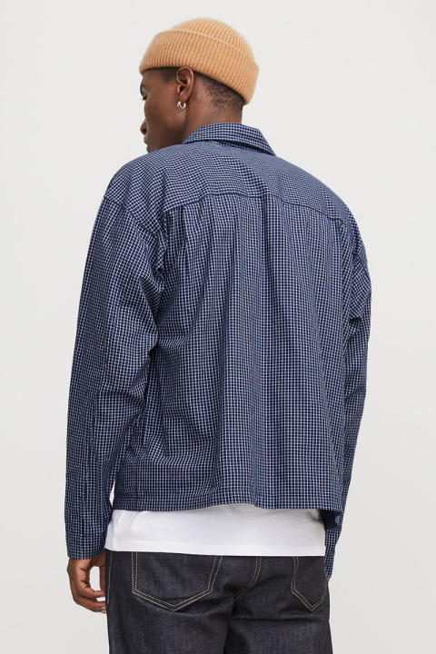 Jack & Jones Austin Loose Fit Check Hemd Ocean Cavern