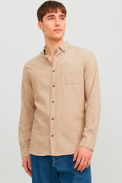 Jack & Jones Classic Melange Hemd L/S Oatmeal