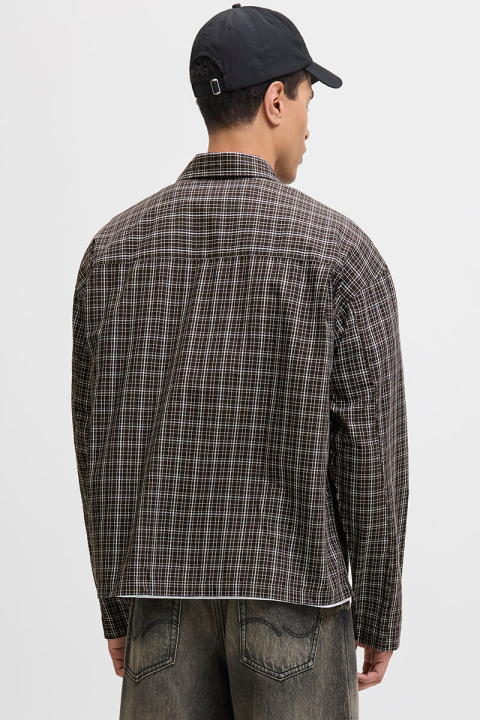 Jack & Jones Austin Loose Fit Check Hemd Chocolate Torte