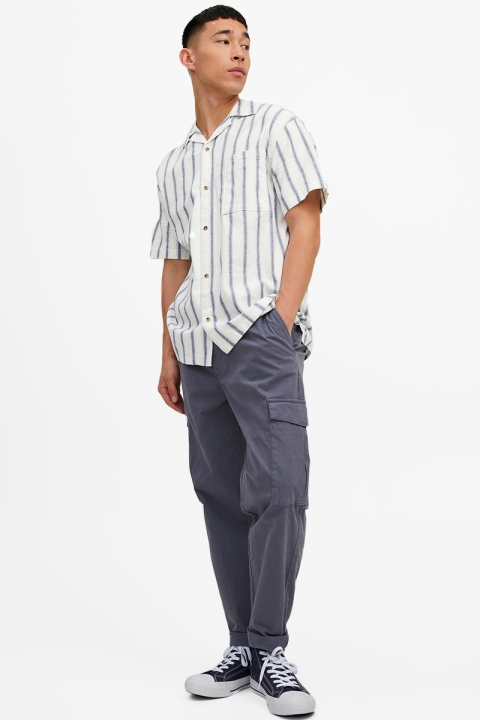 Jack & Jones JORDAVE RESORT LINEN STRIPE Hemd SS Cloud Dancer