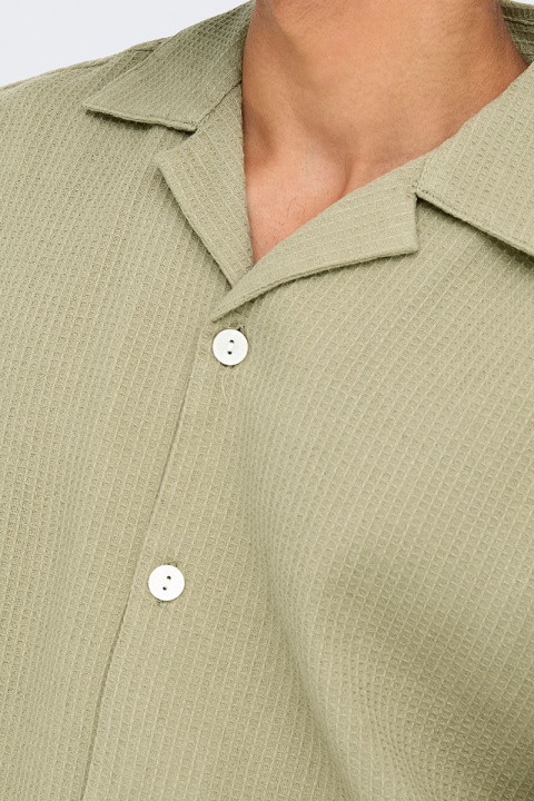 ONLY & SONS Bertil Waffle SS Resort Hemd Twill