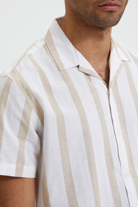 Selected SLHREGNEW-LINEN Hemd SS RESORT W Incense Stripes