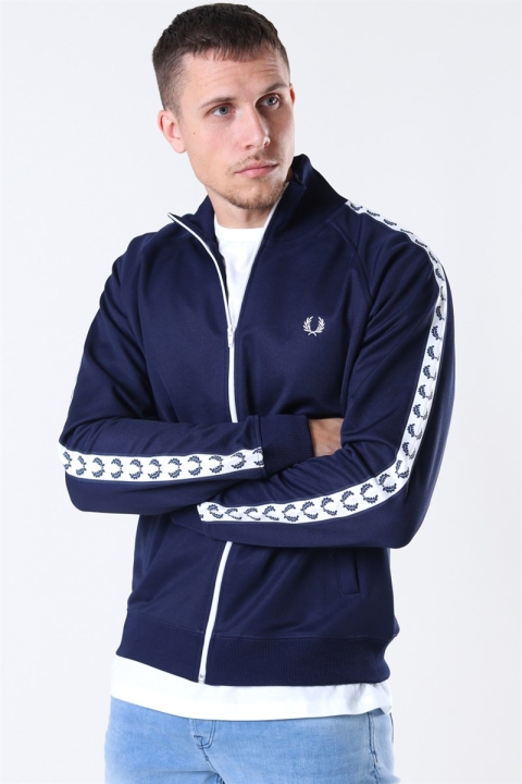 Fred Perry Taped Track Jacke Carbon Blue