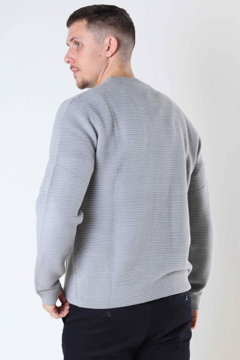 Solid Valencia Crew Knit Light Grey Melange