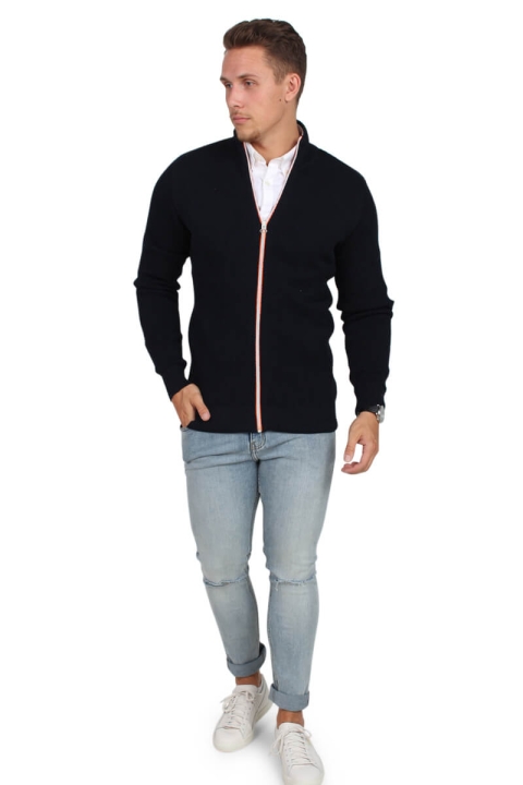 Kronstadt Erik Zip Stricken Navy/Orange