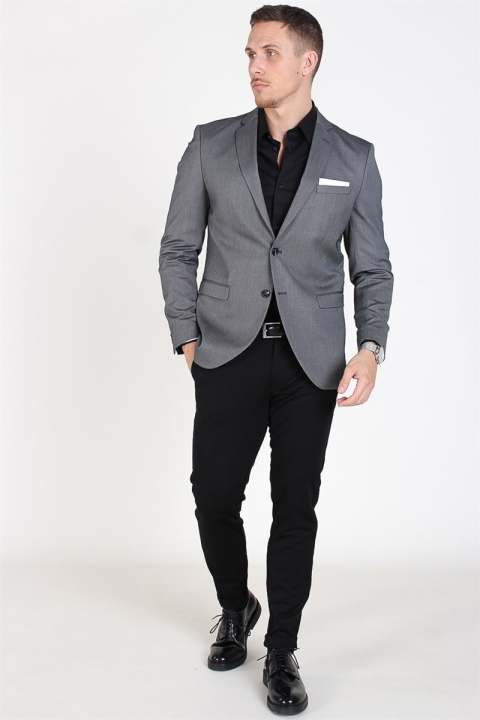 Selected Slim-MyloLogan Blazer Dark Grey StructUhre