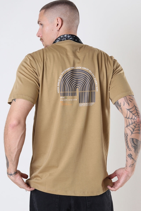 Clean Cut Copenhagen Geo Cotton Tee Dark Khaki