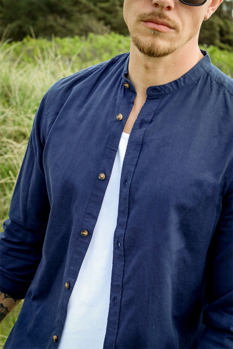 Jack & Jones Summer Band Hemd LS Navy Blazer