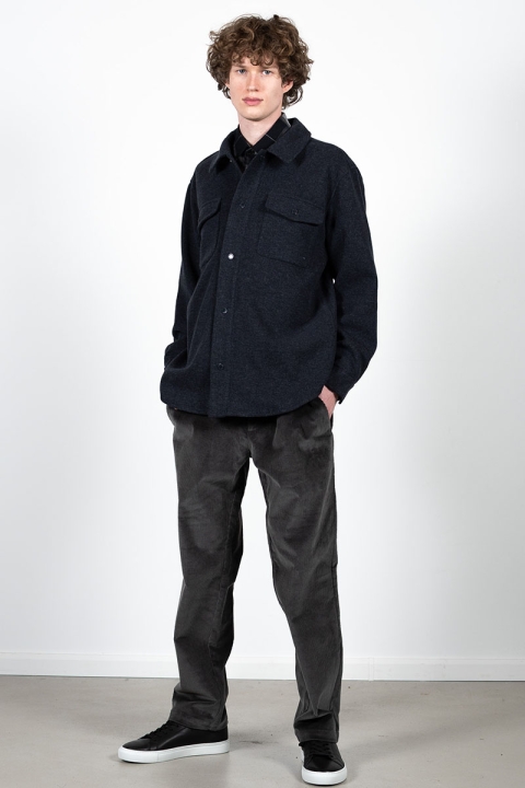 Clean Cut Copenhagen Dean Bonded Overshirt Dark Navy Melange