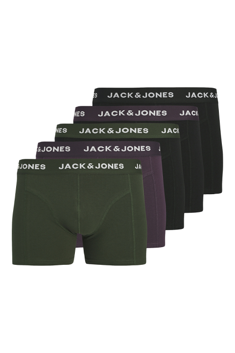 Jack & Jones Solid Trunks 5 Pack Plum Perfect Black - Duffle bag - Black - Black