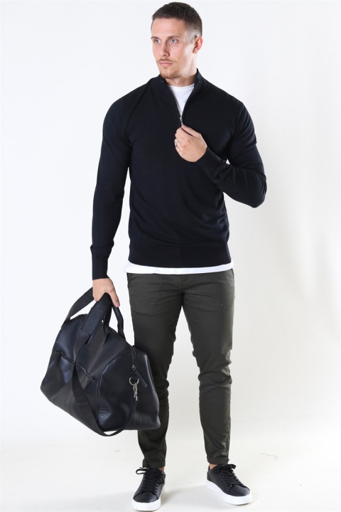 Jeff Argento Half Zip Stricken Black