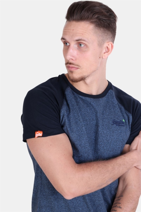 Superdry Orange Label Baseball S/S T-Hemd Woodland Blue Grit