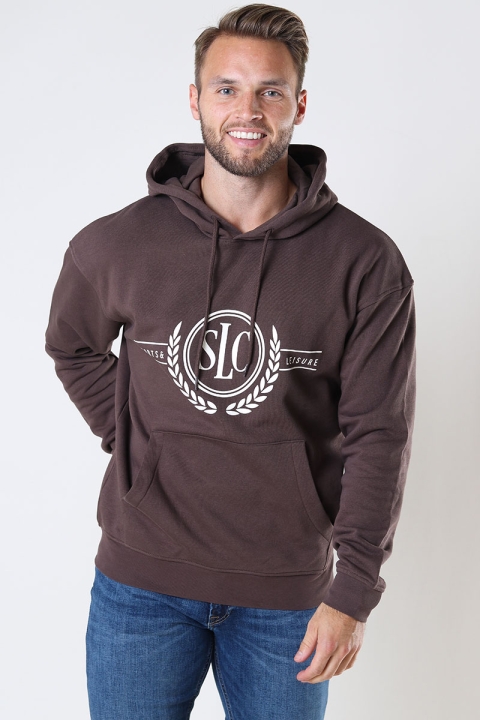 Jack & Jones JORBRINK CREST SWEAT HOOD Seal Brown