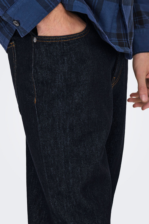 ONLY & SONS Edge Straight Fit Jeans Dark Blue Denim