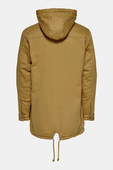 ONLY & SONS ALEX TEDDY PARKA JACKET Dull Gold