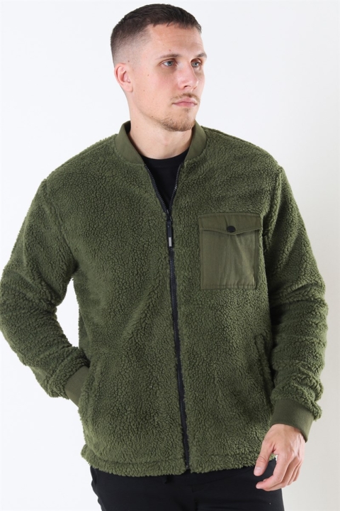 Solid Lon Bomber Jacke Forest Night
