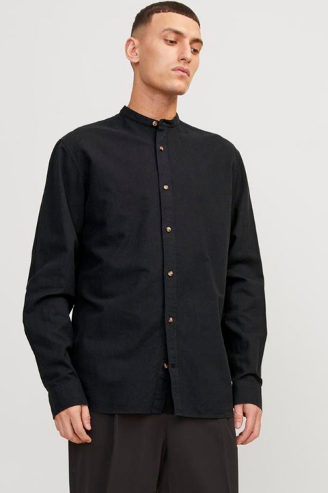 Jack & Jones Summer Band Linen Hemd LS Black