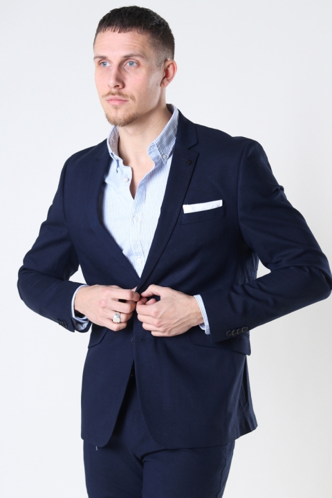 Clean Cut Copenhagen Cotton Linen Blazer Navy