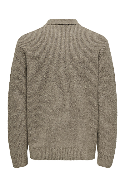 ONLY & SONS Dale Relaxed Fit Polo Knit Walnut