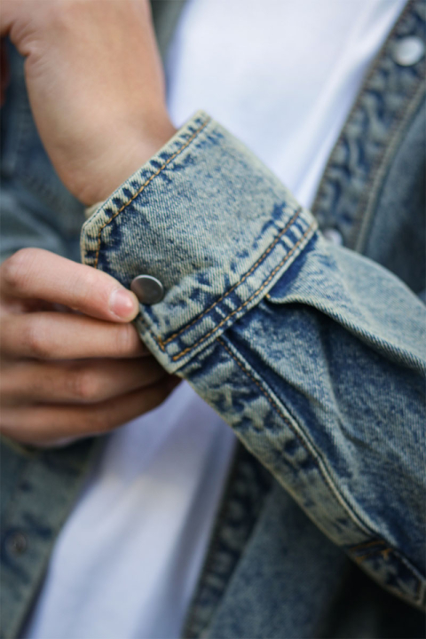 Jack & Jones Austin Wide Fit Denim Hemd LS Light Blue Denim