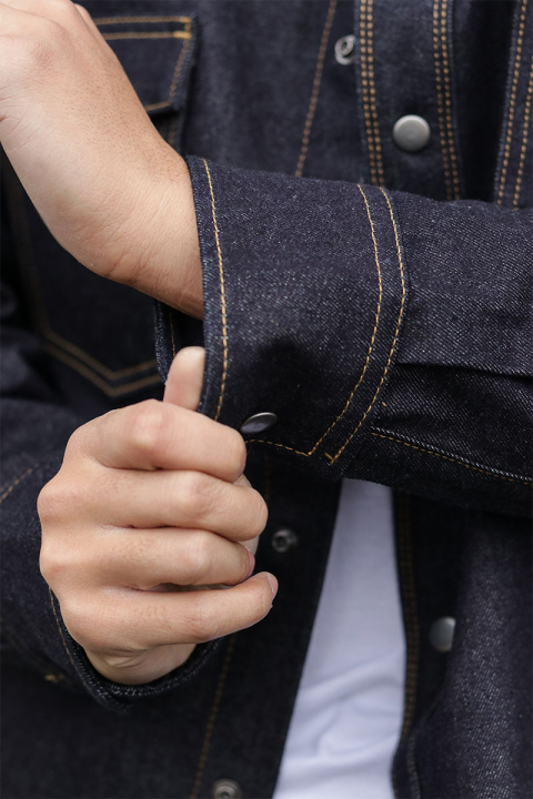 Jack & Jones Austin Wide Fit Denim Hemd LS Dark Denim