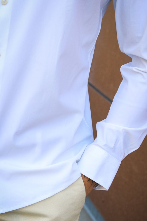 Jack & Jones Active Muscle Fit Stretch Hemd White