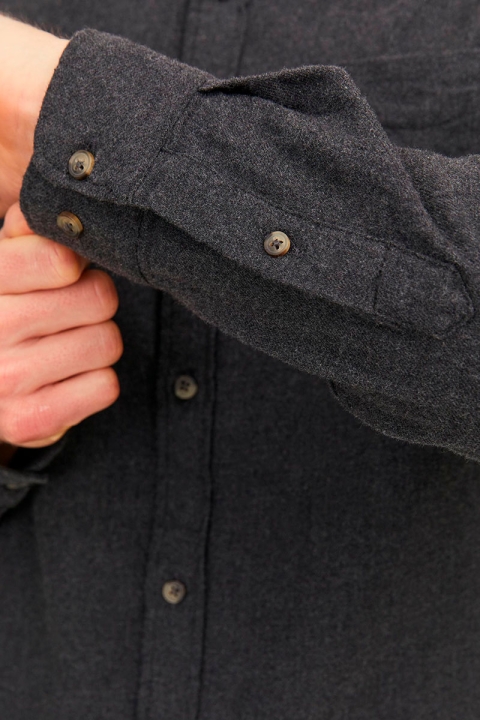 Jack & Jones Classic Melange Hemd L/S Dark Grey Melange
