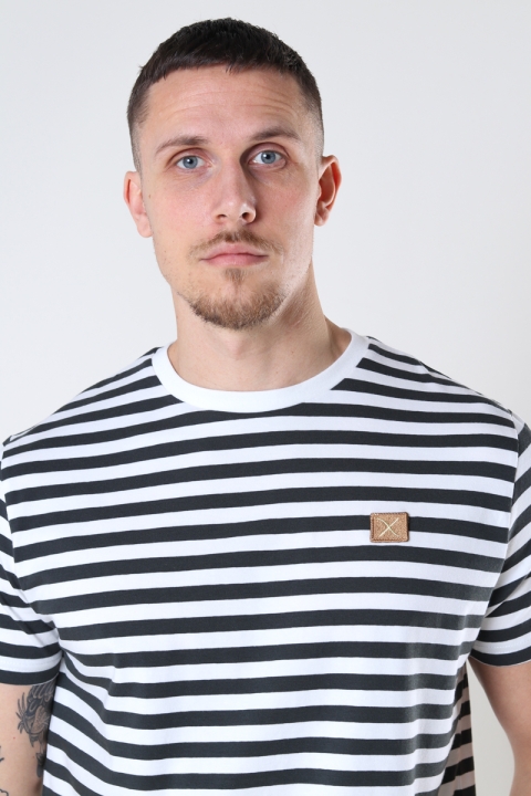 Clean Cut Copenhagen Basic Organic striped tee SS Bottle Green