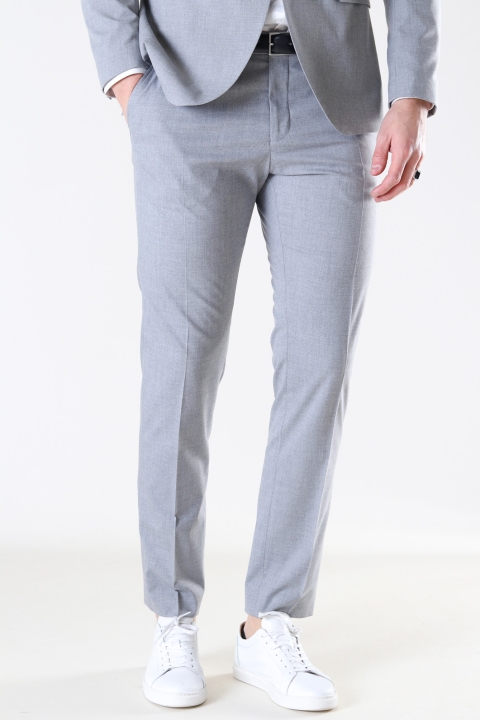 Selected Slim Mylo Logan Pants Light Grey Melange