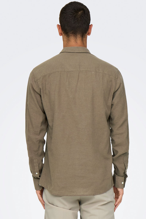 ONLY & SONS Caiden LS Linen Hemd Fossil