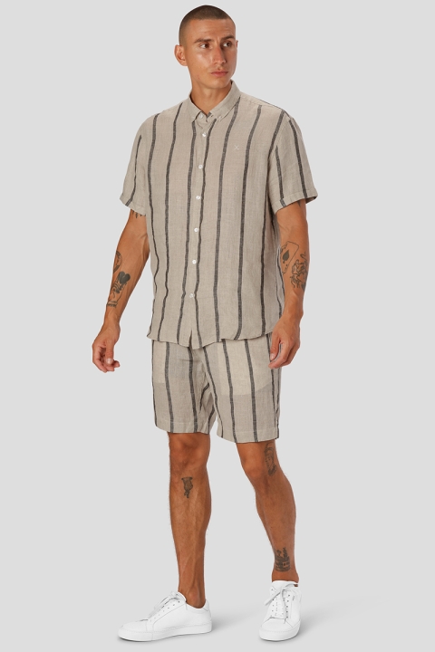 Clean Cut Copenhagen Ed Striped Linen Shorts Sand