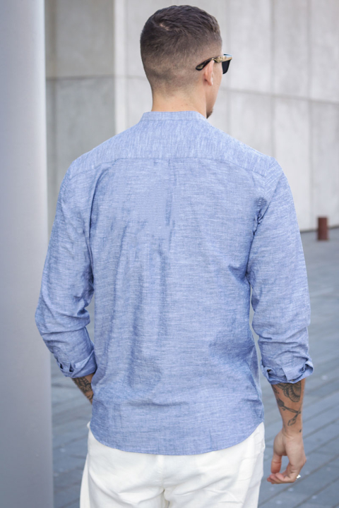 Jack & Jones Summer Band Hemd LS Faded Denim