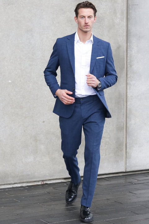 Selected SLIM OASIS LINEN PANTS Dark Navy