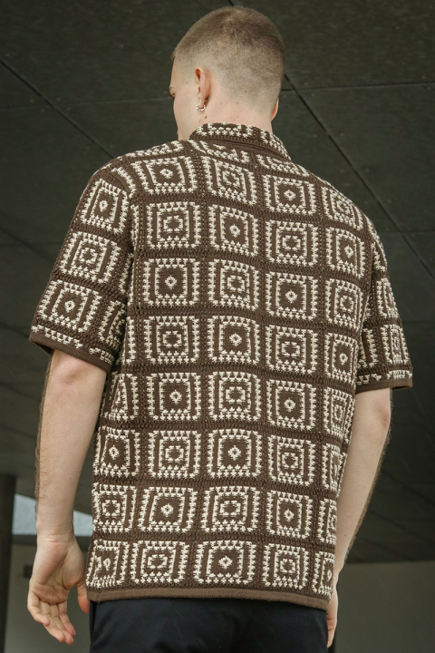 ONLY & SONS Bart Relaxed Fit SS Knit Hemd Demitasse