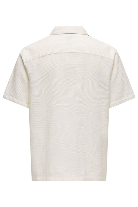 ONLY & SONS Bertil Waffle SS Resort Hemd Cloud Dancer