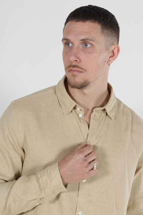 Solid Enea Allan Linen Hemd LS Curds & Whey