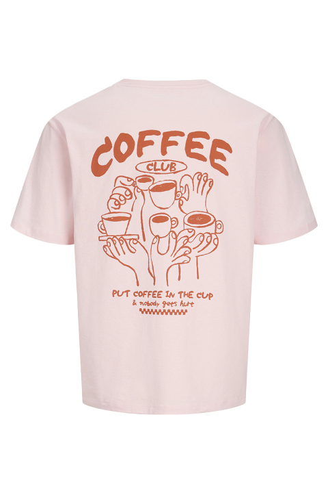 Jack & Jones Coffee Club Relaxed Fit Tee Parfait Pink