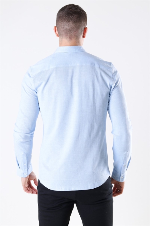 Only & Sons Cuton LS Knitted Melange Hemd Cashmere Blue